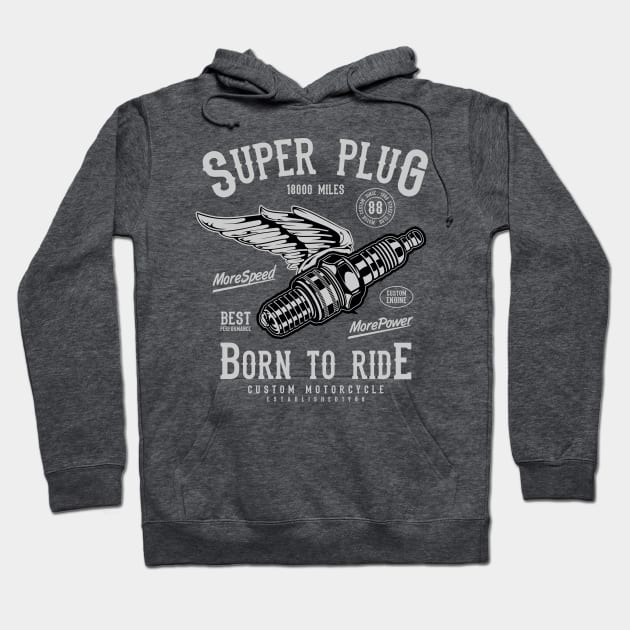 Spark Plug Motorcycle Hoodie by lionkingdesign